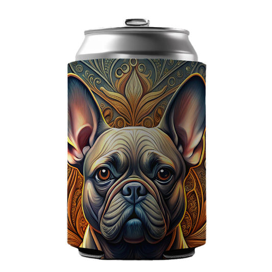 French Bulldog Frenchie Dog Art Nouveau Can Cooler Beer Soda Drink Insulated Holder Sleeve Hugger