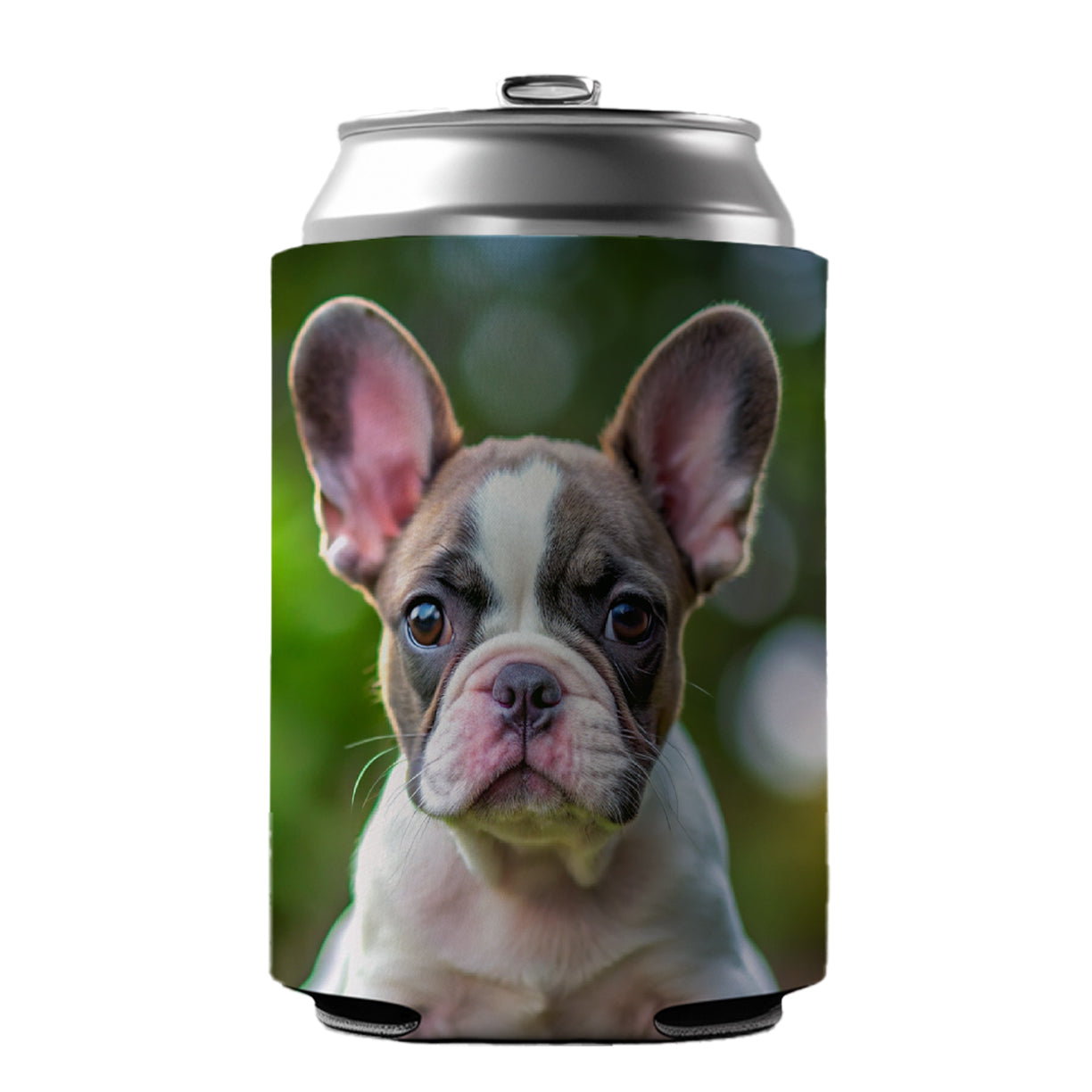 French Bulldog Frenchie Dog Puppy Photo Can Cooler Beer Soda Drink Insulated Holder Sleeve Hugger