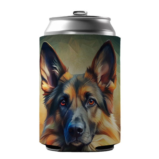 German Shepherd Dog Abstract Stylized Art Can Cooler Beer Soda Drink Insulated Holder Sleeve Hugger