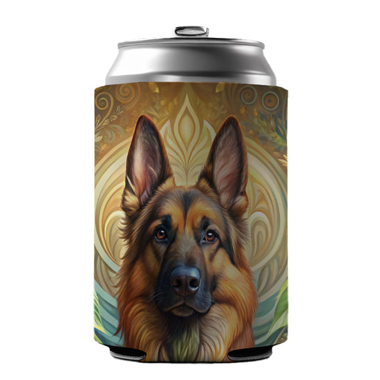 German Shepherd Dog Art Nouveau Can Cooler Beer Soda Drink Insulated Holder Sleeve Hugger