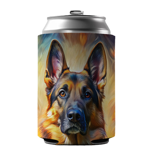 German Shepherd Dog Expressionism Art Can Cooler Beer Soda Drink Insulated Holder Sleeve Hugger