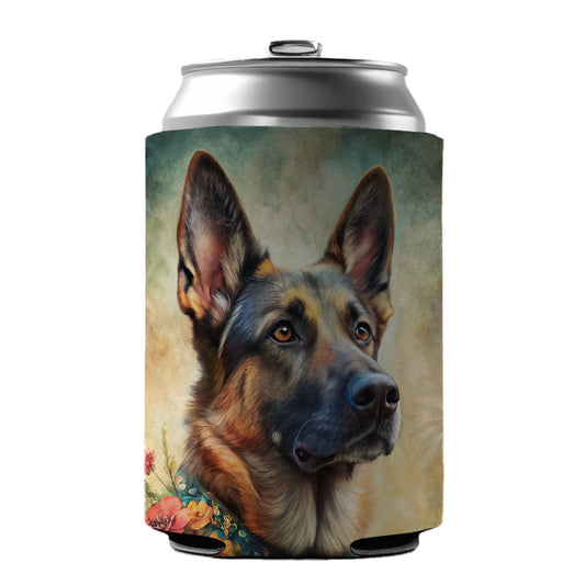German Shepherd Dog French Bohemian Art Can Cooler Beer Soda Drink Insulated Holder Sleeve Hugger