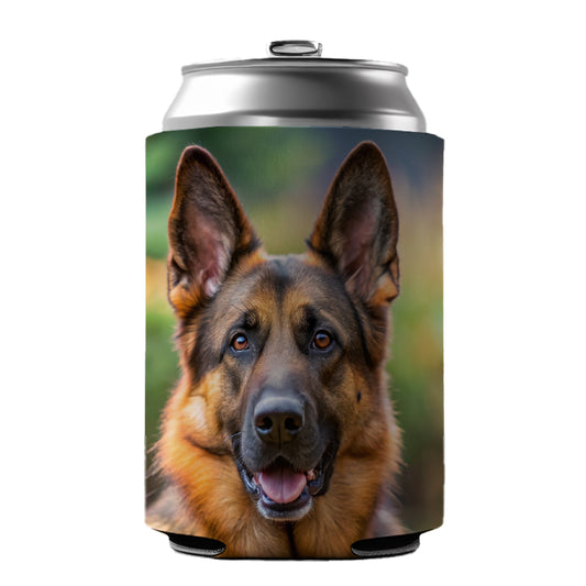 German Shepherd Dog Photo Can Cooler Beer Soda Drink Insulated Holder Sleeve Hugger