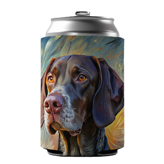 German Shorthaired Pointer Dog Expressionism Art Can Cooler Beer Soda Drink Insulated Holder Sleeve Hugger