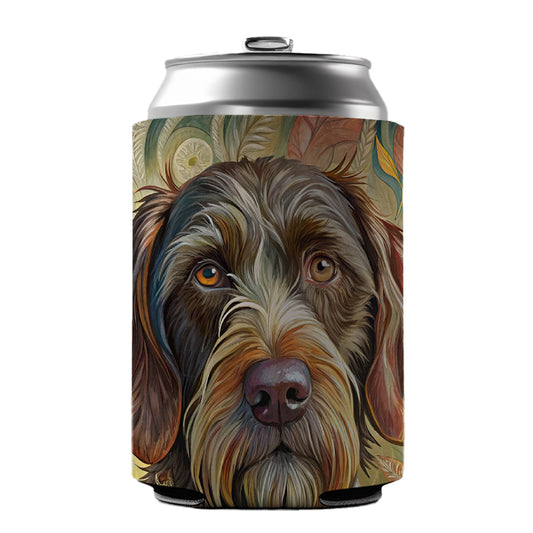 German Wirehaired Pointer Dog French Bohemian Art Can Cooler Beer Soda Drink Insulated Holder Sleeve Hugger