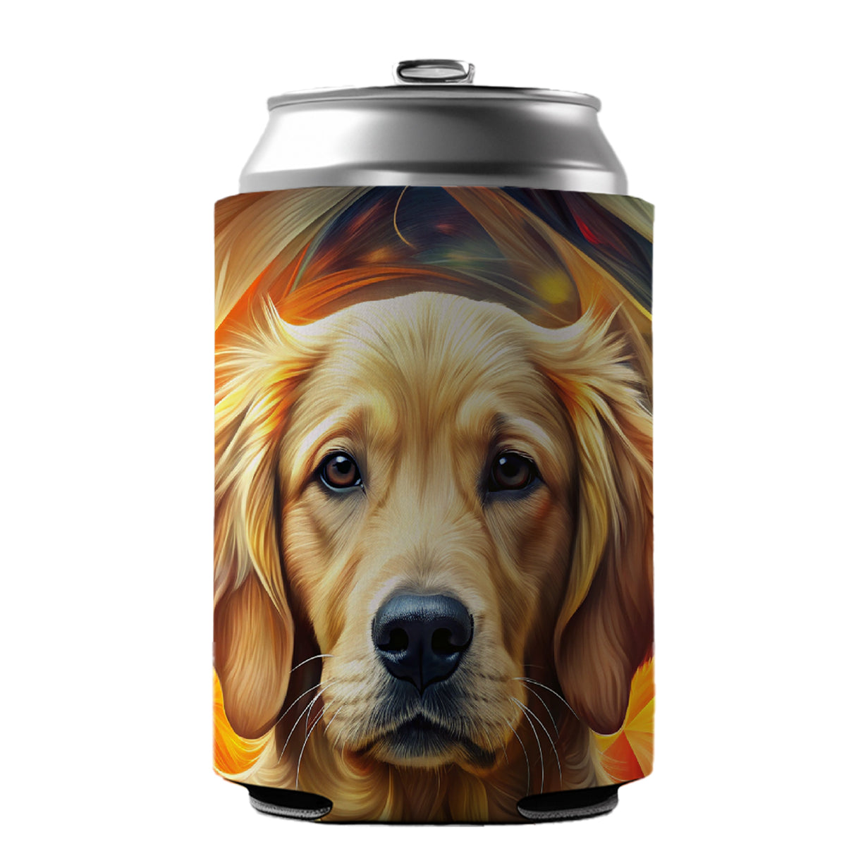 Golden Retriever Dog Abstract Art Can Cooler Beer Soda Drink Insulated Holder Sleeve Hugger