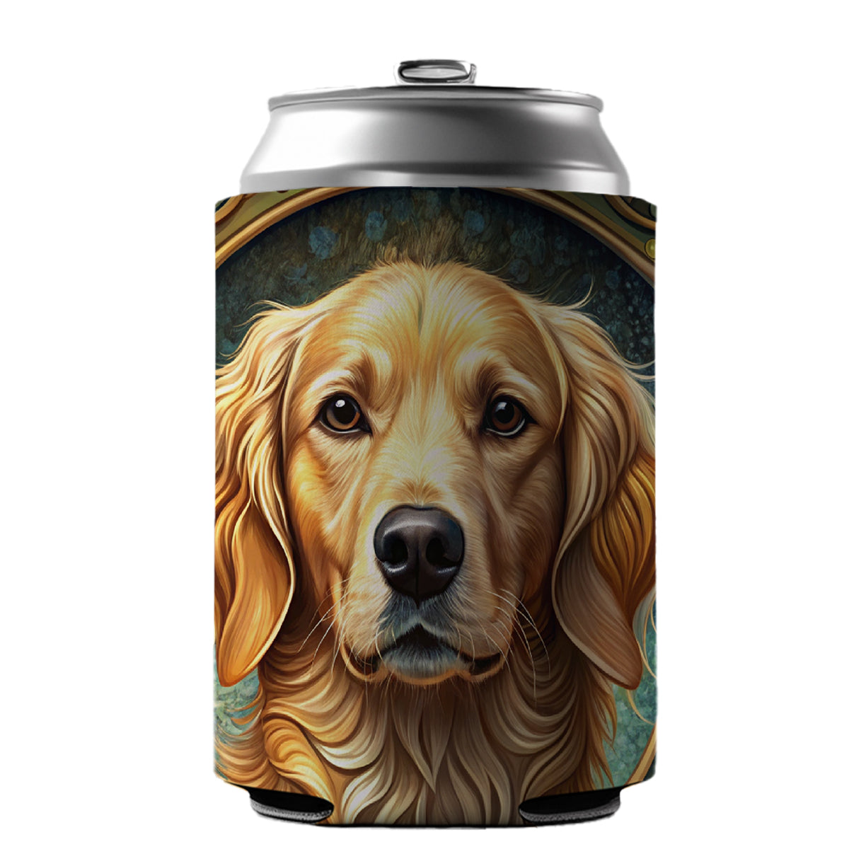 Golden Retriever Dog Art Nouveau Can Cooler Beer Soda Drink Insulated Holder Sleeve Hugger