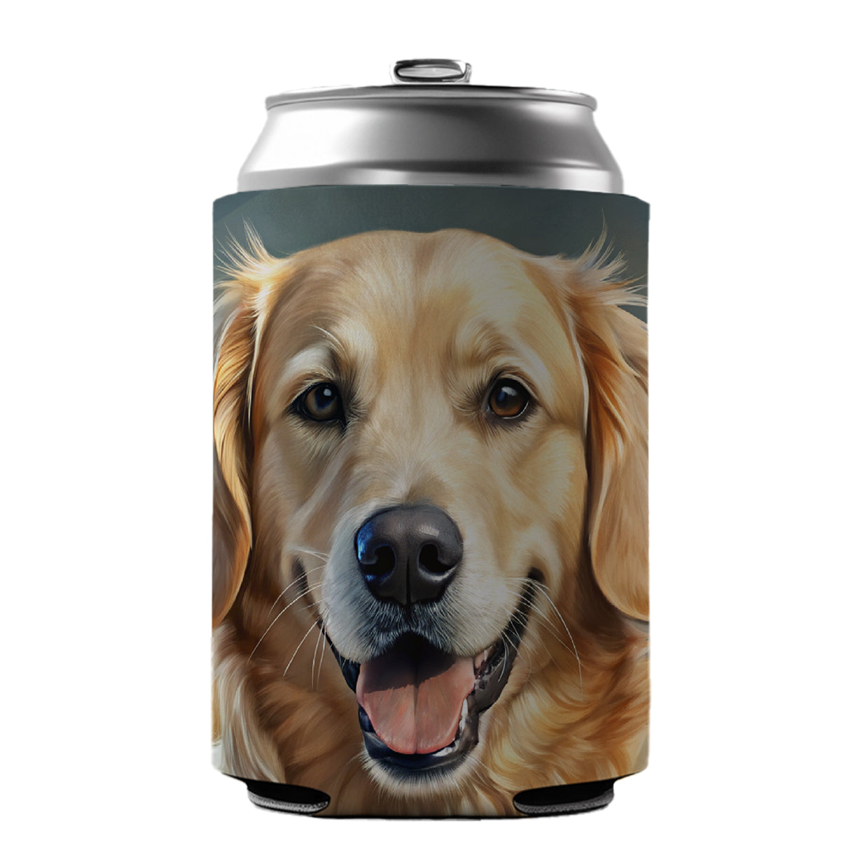 Golden Retriever Dog Illustration Can Cooler Beer Soda Drink Insulated Holder Sleeve Hugger