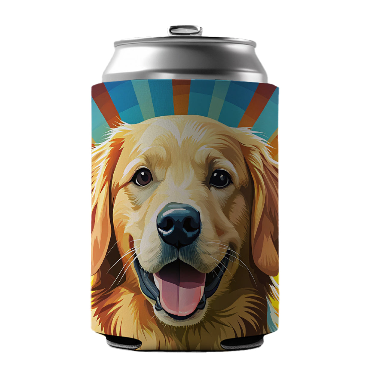 Golden Retriever Dog Pop Art Can Cooler Beer Soda Drink Insulated Holder Sleeve Hugger