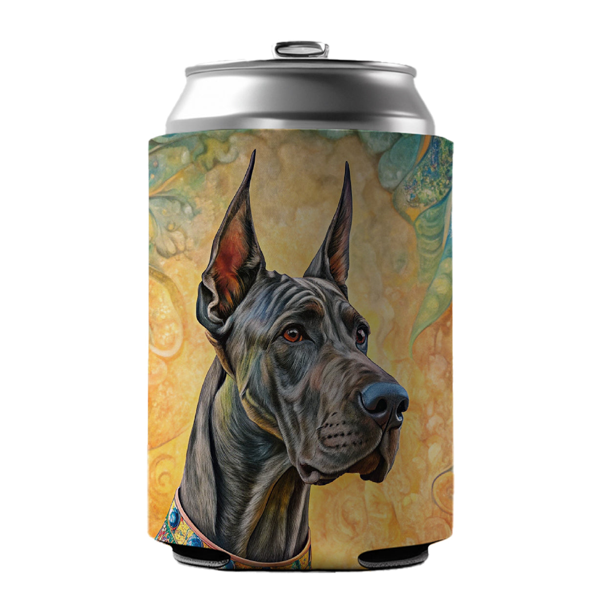 Great Dane Dog Bohemian Art Can Cooler Beer Soda Drink Insulated Holder Sleeve Hugger