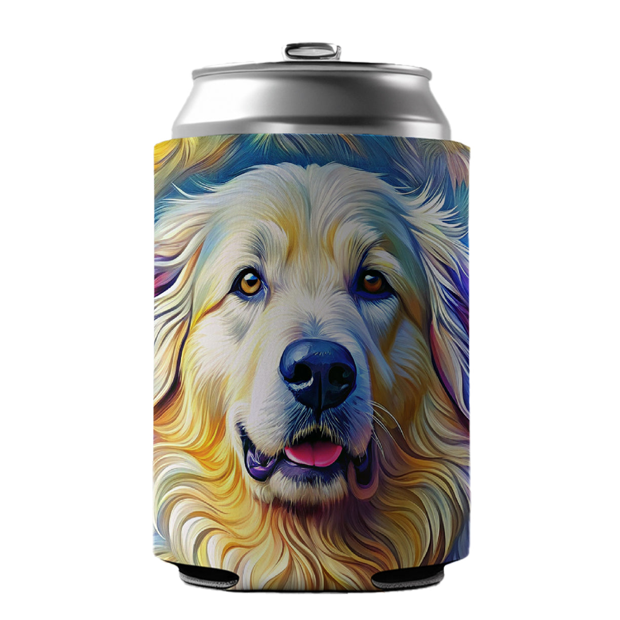 Great Pyrenees Dog Expressionism Art Can Cooler Beer Soda Drink Insulated Holder Sleeve Hugger