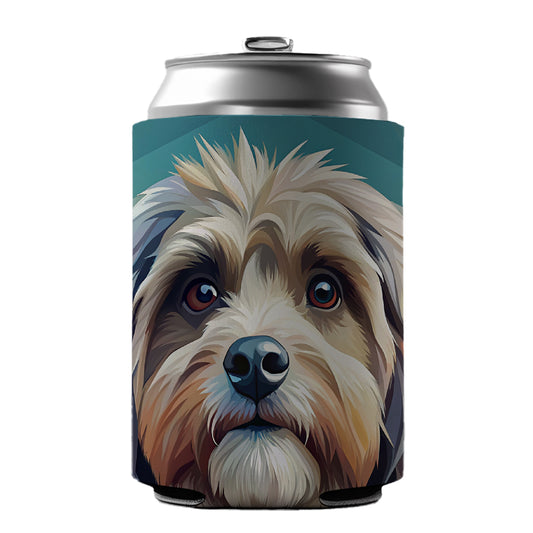 Havanese Dog Contemporary Art Can Cooler Beer Soda Drink Insulated Holder Sleeve Hugger