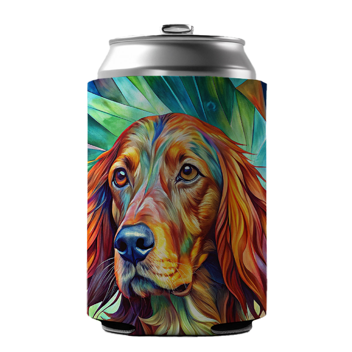 Irish Setter Dog Abstract Art Can Cooler Beer Soda Drink Insulated Holder Sleeve Hugger