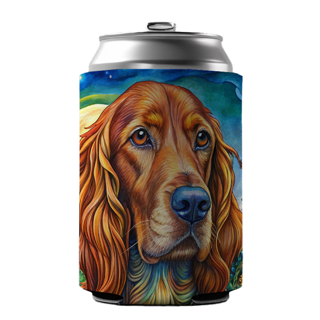 Irish Setter Dog Bohemian Art Can Cooler Beer Soda Drink Insulated Holder Sleeve Hugger