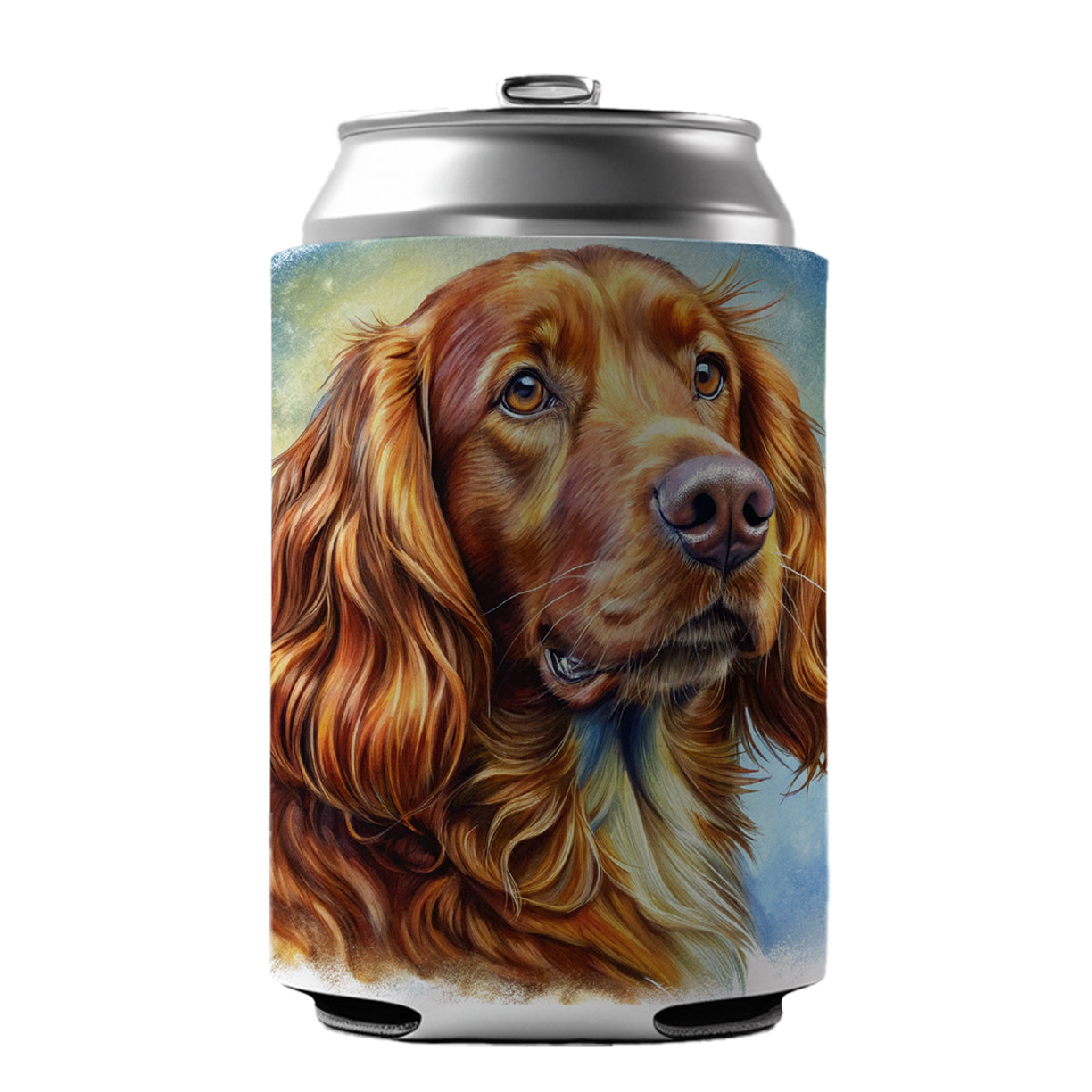 Irish Setter Dog Illustration Can Cooler Beer Soda Drink Insulated Holder Sleeve Hugger