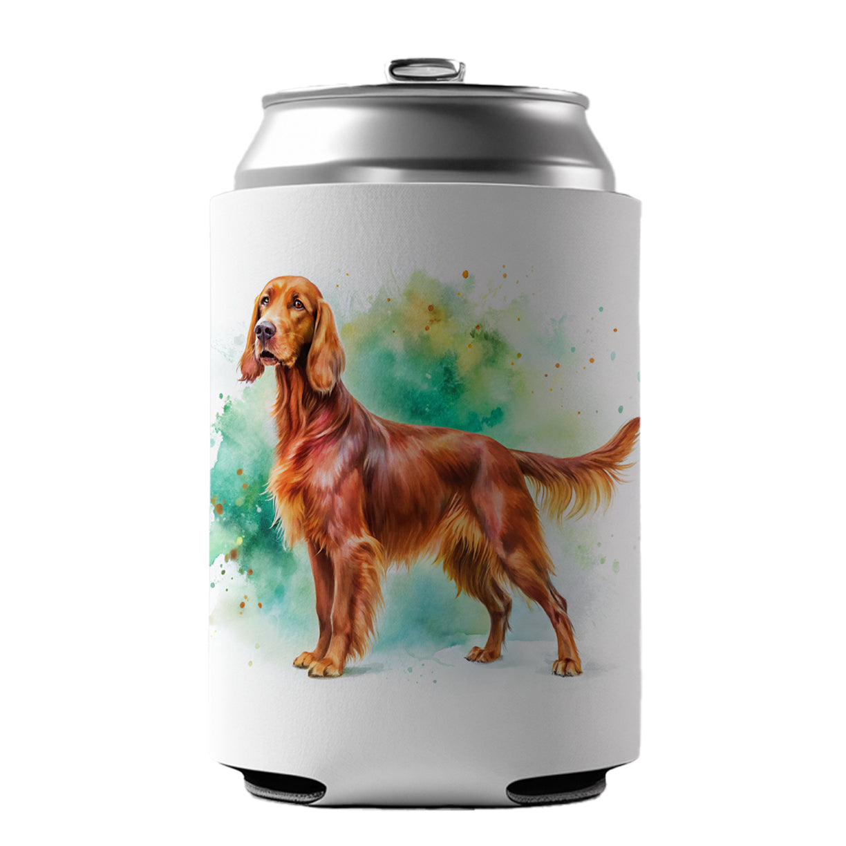 Irish Setter Dog Watercolor Style Can Cooler Beer Soda Drink Insulated Holder Sleeve Hugger