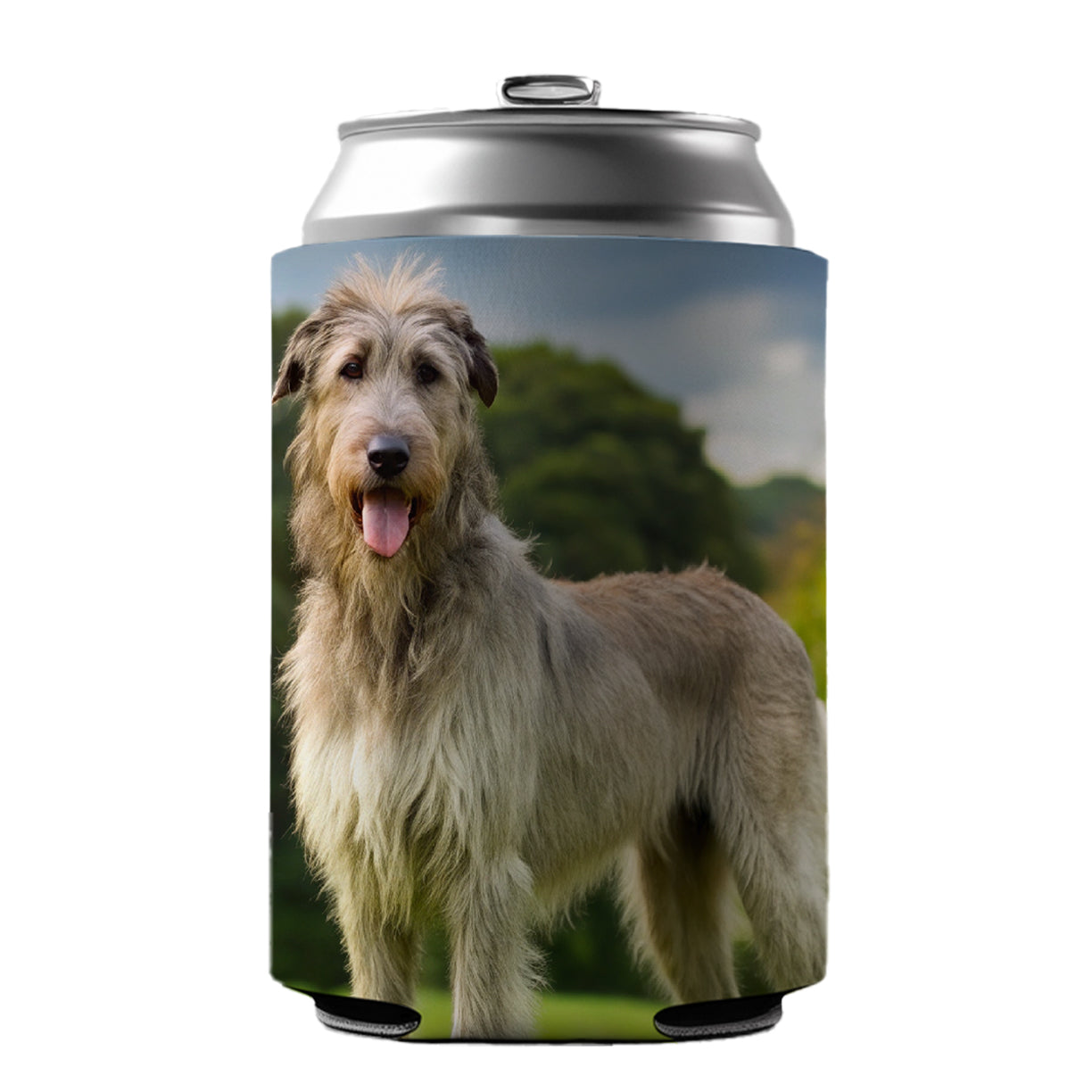 Irish Wolfhound Dog Photo Can Cooler Beer Soda Drink Insulated Holder Sleeve Hugger