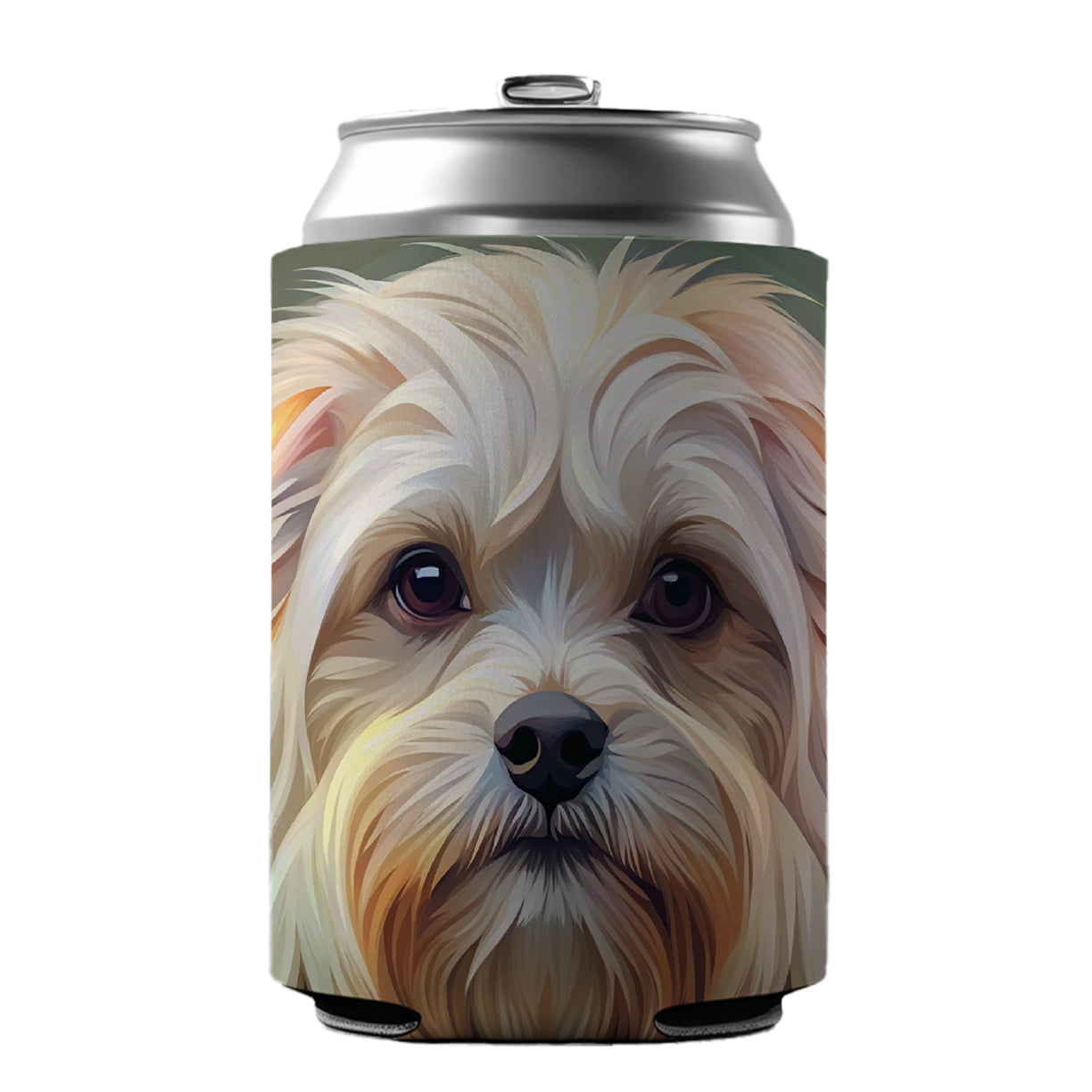 Maltese Dog Abstract Stylized Art Can Cooler Beer Soda Drink Insulated Holder Sleeve Hugger