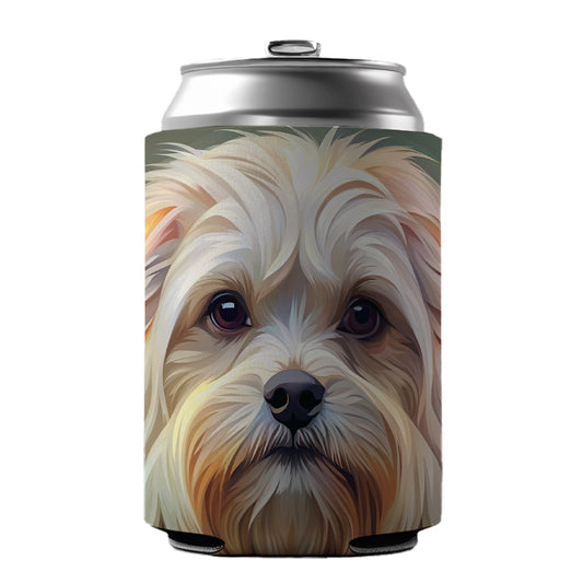 Maltese Dog Abstract Stylized Art Can Cooler Beer Soda Drink Insulated Holder Sleeve Hugger