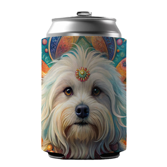 Maltese Dog Bohemian Art Can Cooler Beer Soda Drink Insulated Holder Sleeve Hugger