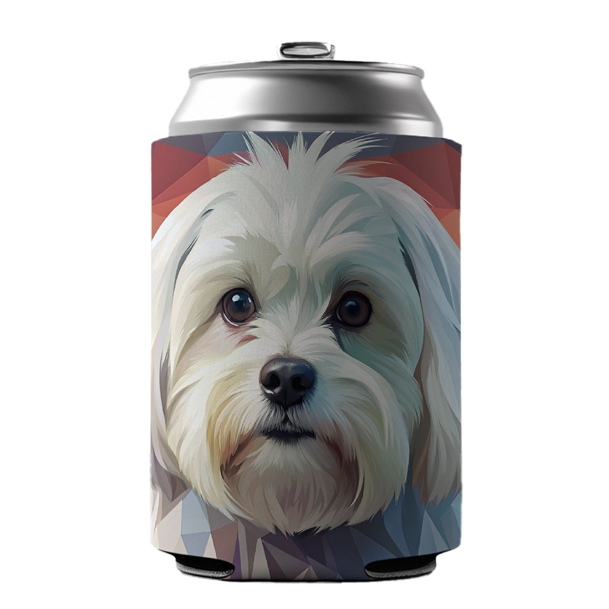 Maltese Dog Contemporary Art Can Cooler Beer Soda Drink Insulated Holder Sleeve Hugger
