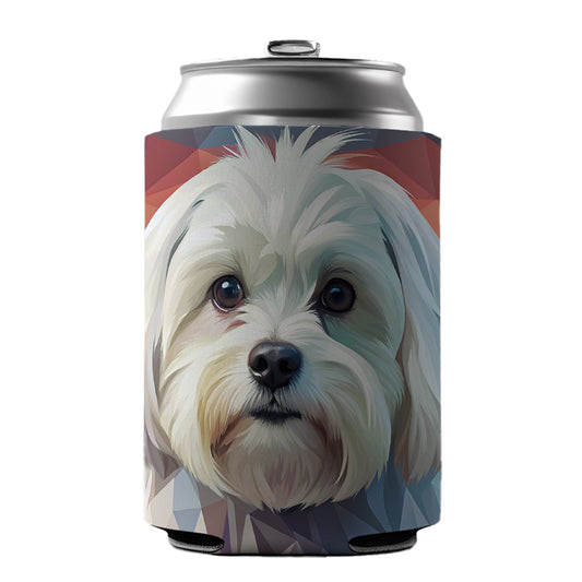 Maltese Dog Contemporary Art Can Cooler Beer Soda Drink Insulated Holder Sleeve Hugger