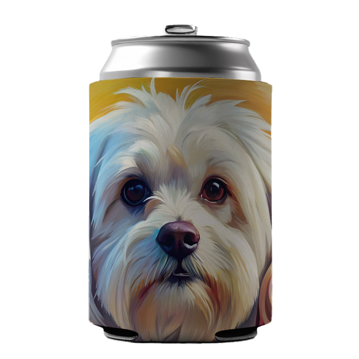 Maltese Dog Expressionism Art Can Cooler Beer Soda Drink Insulated Holder Sleeve Hugger