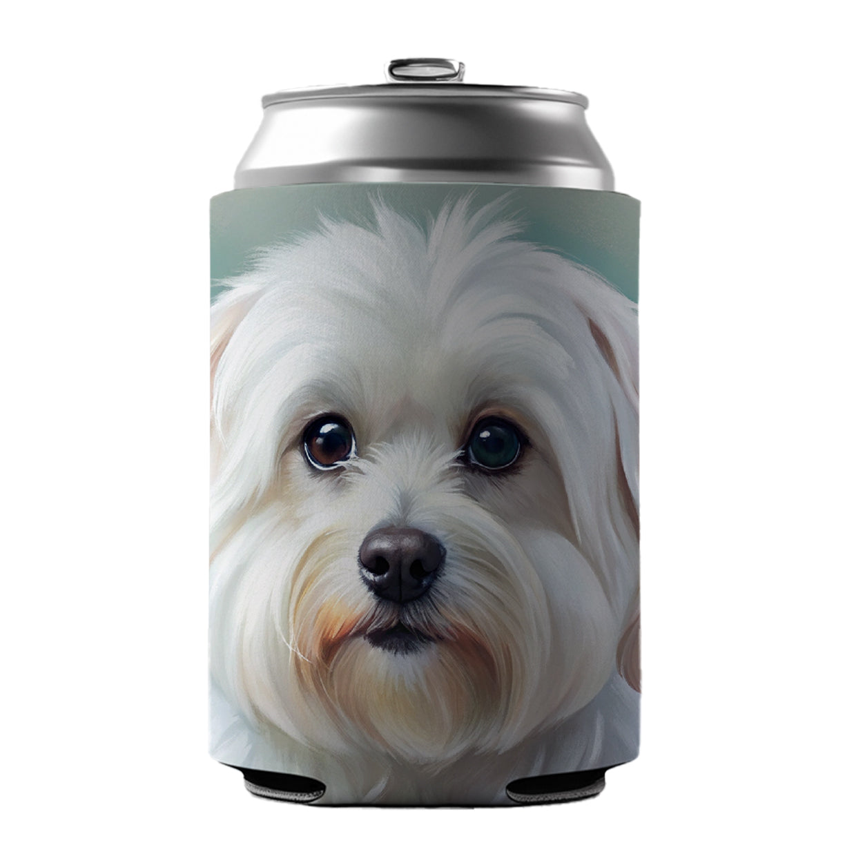 Maltese Dog Illustration Can Cooler Beer Soda Drink Insulated Holder Sleeve Hugger
