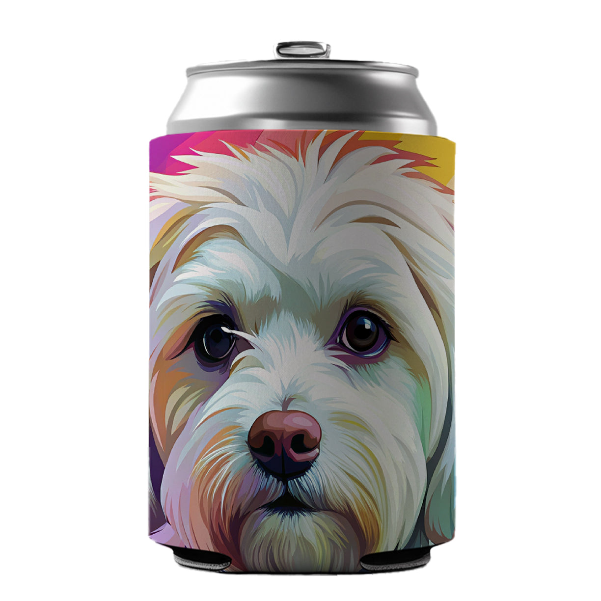 Maltese Dog Pop Art Can Cooler Beer Soda Drink Insulated Holder Sleeve Hugger