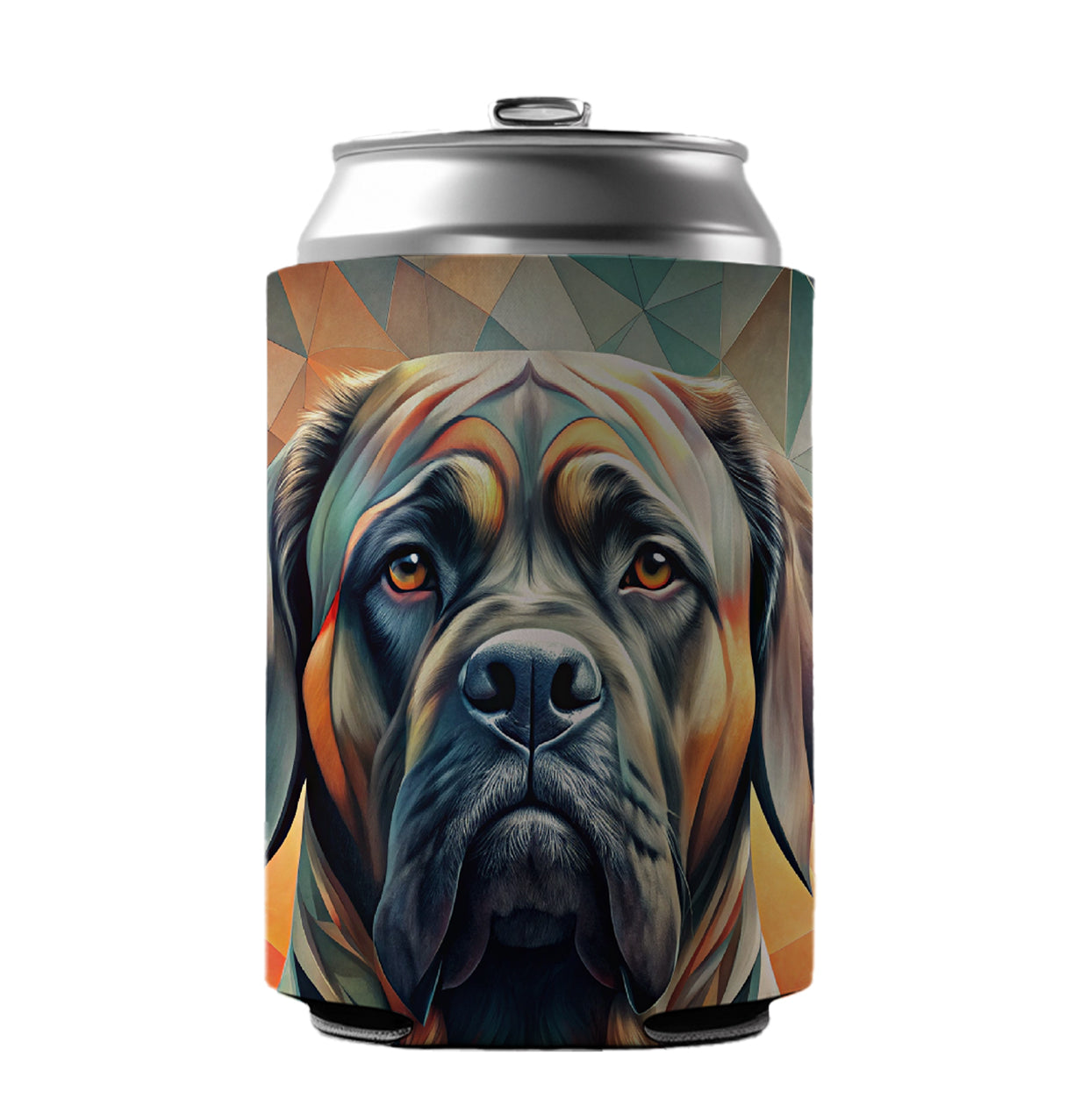 Mastiff Dog Abstract Stylized Art Can Cooler Beer Soda Drink Insulated Holder Sleeve Hugger