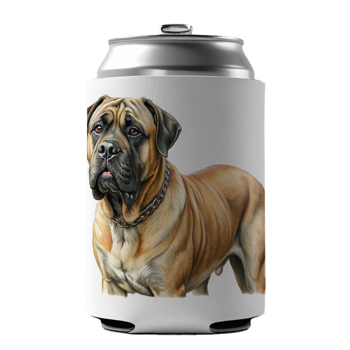 Mastiff Dog Illustration Can Cooler Beer Soda Drink Insulated Holder Sleeve Hugger