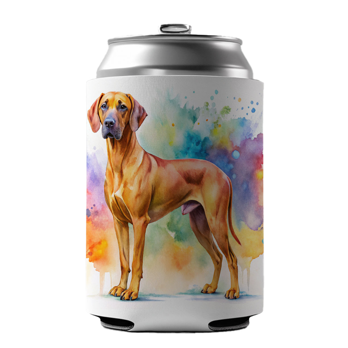 Rhodesian Ridgeback Dog Watercolor Style Can Cooler Beer Soda Drink Insulated Holder Sleeve Hugger