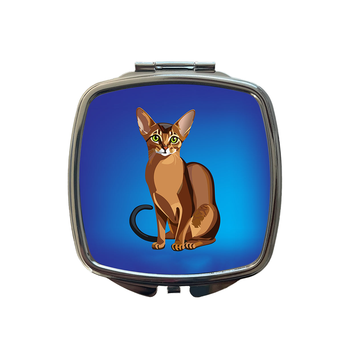 Abyssinian Cat Sitting Small Travel Purse Handbag Pocket Makeup Compact Mirror