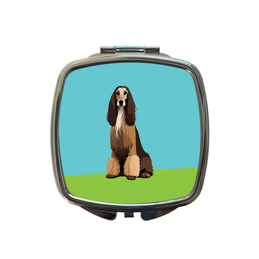 Afghan Hound Dog Sitting Small Travel Purse Handbag Pocket Makeup Compact Mirror