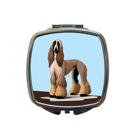 Afghan Hound Dog Standing Small Travel Purse Handbag Pocket Makeup Compact Mirror