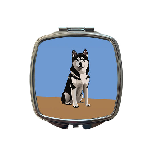Alaskan Klee Kai Dog Sitting Small Travel Purse Handbag Pocket Makeup Compact Mirror