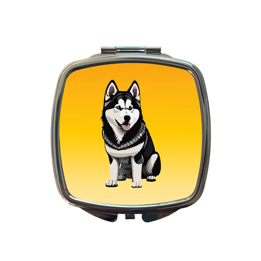 Alaskan Malamute Dog Sitting Small Travel Purse Handbag Pocket Makeup Compact Mirror