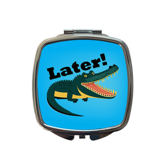 Alligator Later Gator Funny Small Travel Purse Handbag Pocket Makeup Compact Mirror