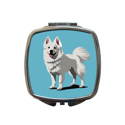 American Eskimo Dog Standing Small Travel Purse Handbag Pocket Makeup Compact Mirror