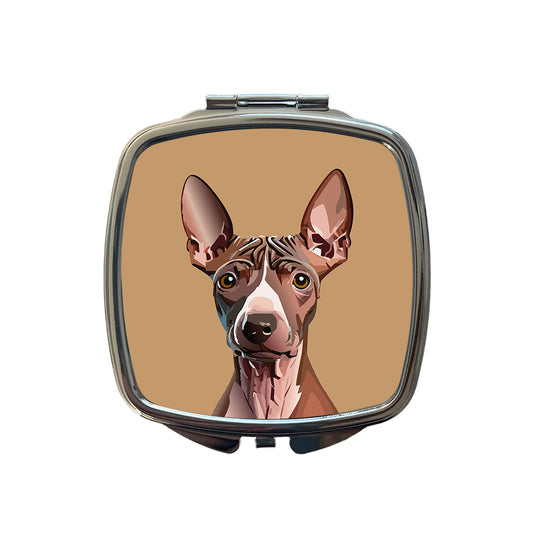 American Hairless Terrier Staring Small Travel Purse Handbag Pocket Makeup Compact Mirror