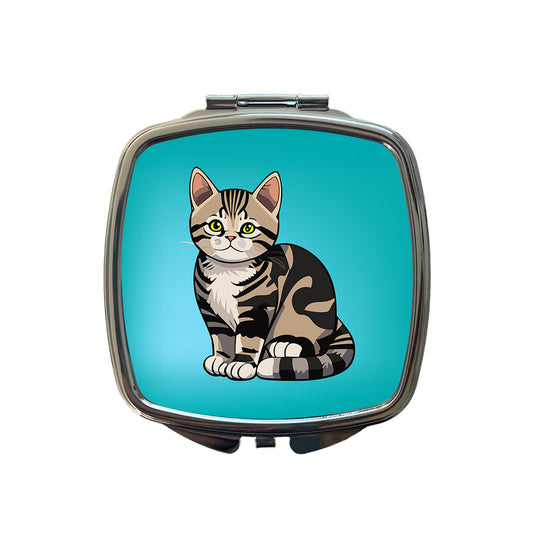 American Shorthair Cute Cat Small Travel Purse Handbag Pocket Makeup Compact Mirror