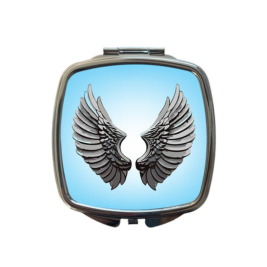 Angel Wings Pair Small Travel Purse Handbag Pocket Makeup Compact Mirror