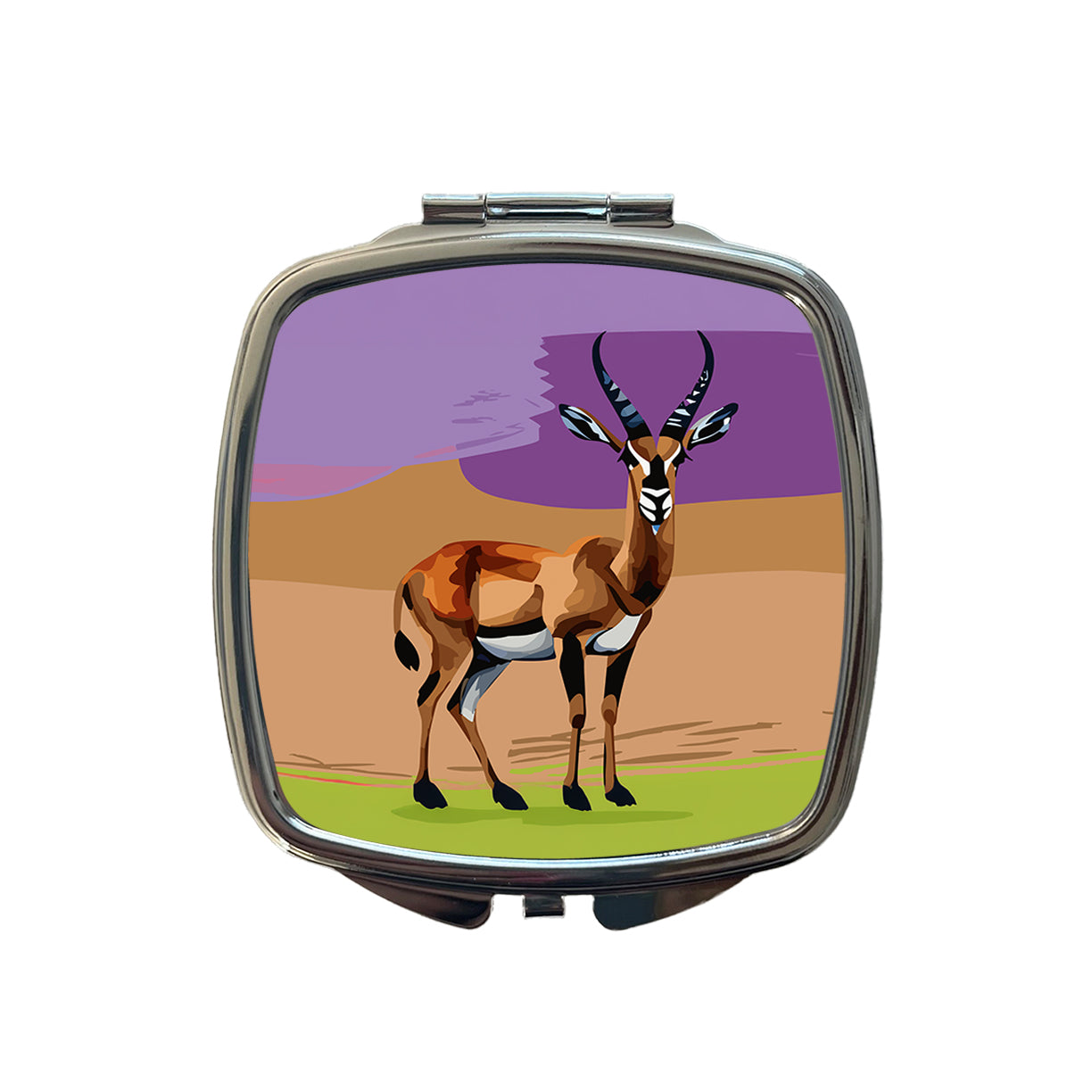Antelope Buck Watercolor Small Travel Purse Handbag Pocket Makeup Compact Mirror