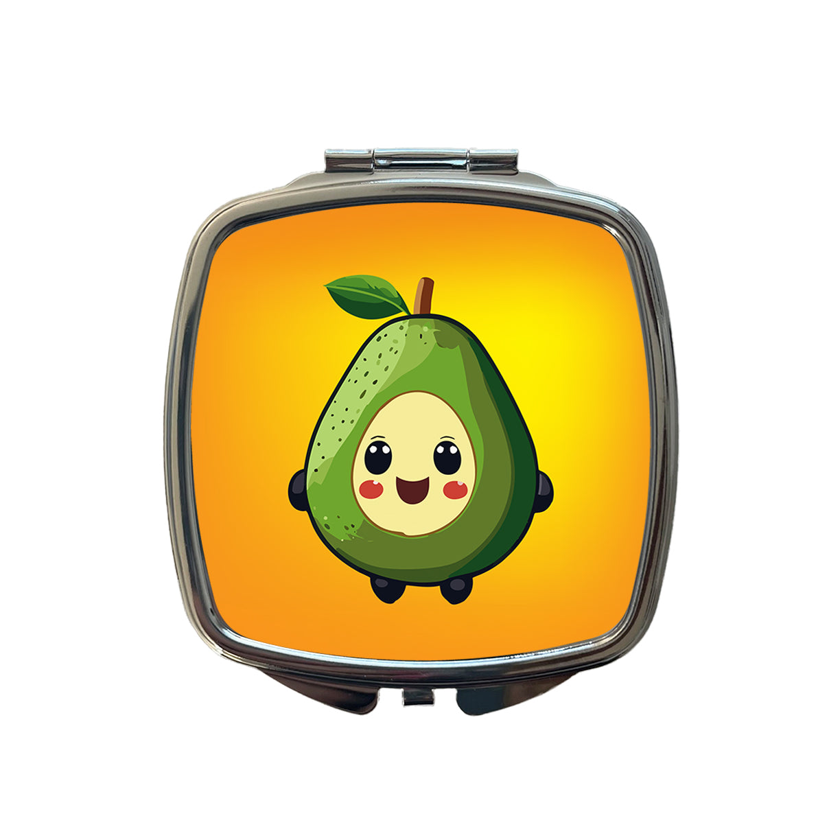 Avocado Smiling Funny Small Travel Purse Handbag Pocket Makeup Compact Mirror