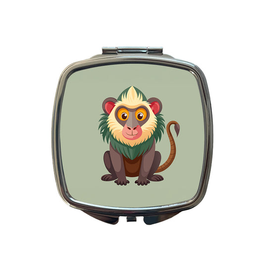 Baboon Cute Small Travel Purse Handbag Pocket Makeup Compact Mirror