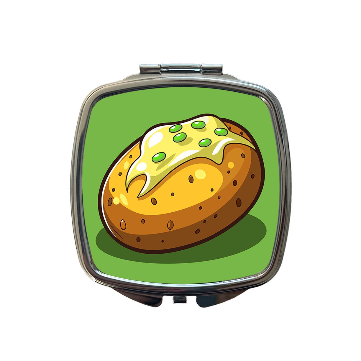 Baked Potato with Butter Small Travel Purse Handbag Pocket Makeup Compact Mirror