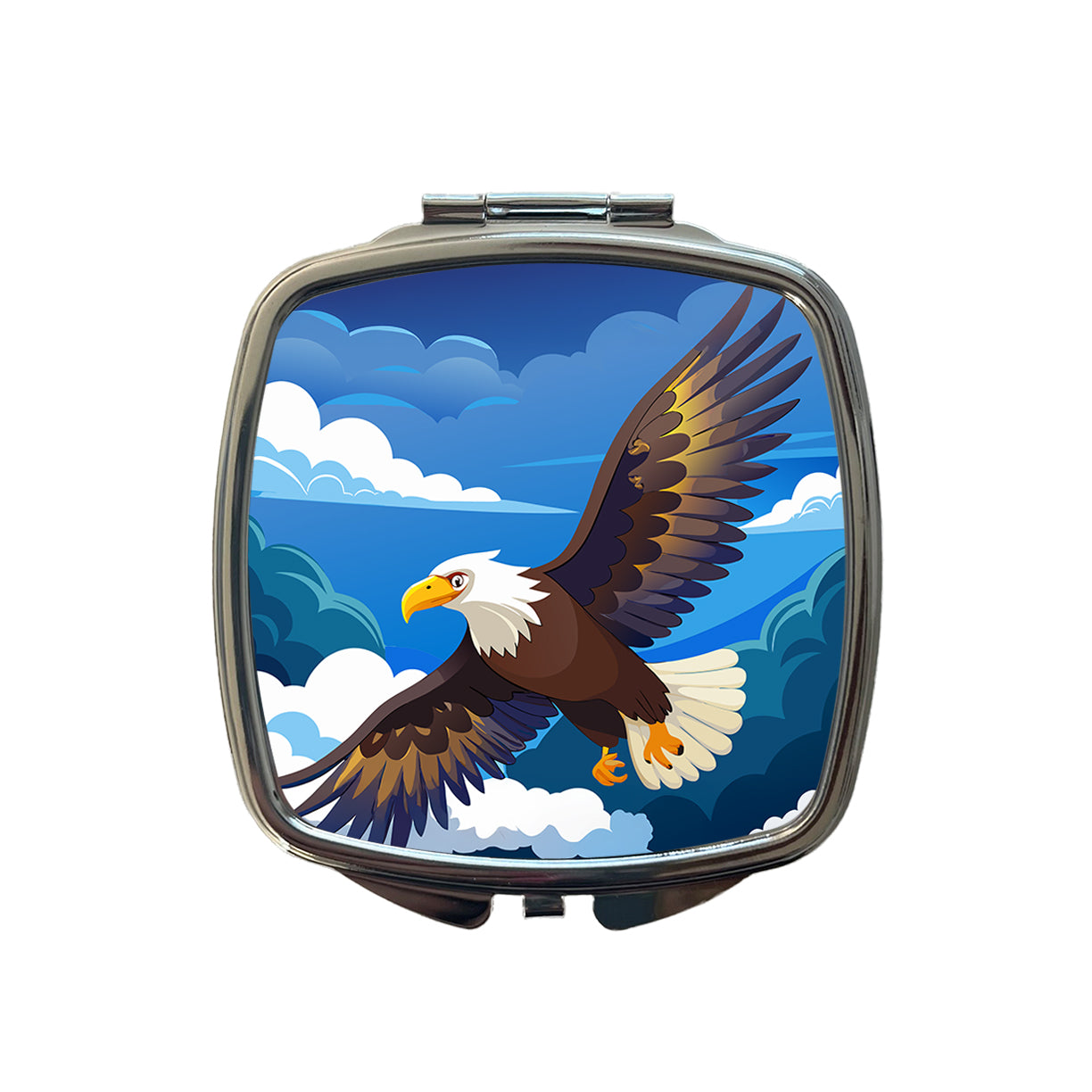 Bald Eagle Flying Small Travel Purse Handbag Pocket Makeup Compact Mirror