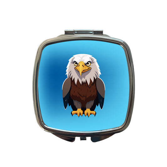 Bald Eagle Standing Small Travel Purse Handbag Pocket Makeup Compact Mirror