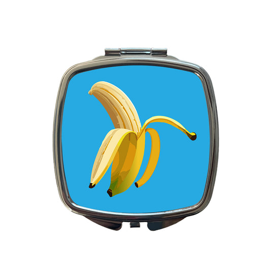 Banana Peeled Fruit Small Travel Purse Handbag Pocket Makeup Compact Mirror