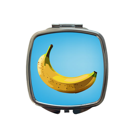 Banana Single Fruit Small Travel Purse Handbag Pocket Makeup Compact Mirror